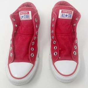 [Converse] red slip on all star Chuck Taylor’s women’s 7